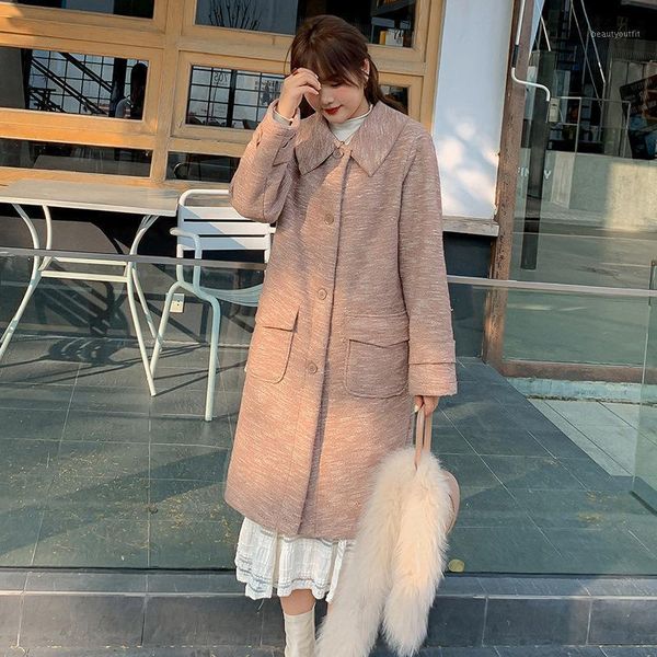 women's trench coats 2021 winter loose female jacket leisure solid color ladies outwear warm cotton women overcoat, Tan;black
women's trench coats 2021 winter loose female jacket leisure solid color ladies outwear warm cotton women overcoat, Tan;black