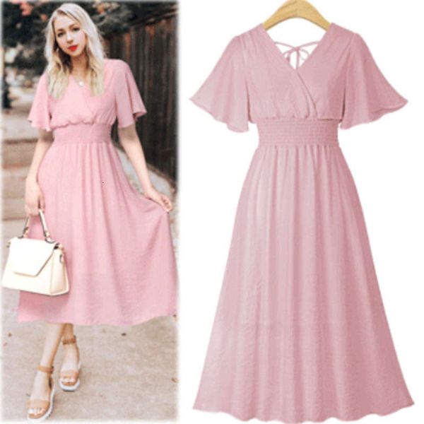 casual summer large dresses style slim waisted short sleeve chiffon dress long skirt, Black;gray
casual summer large dresses style slim waisted short sleeve chiffon dress long skirt, Black;gray