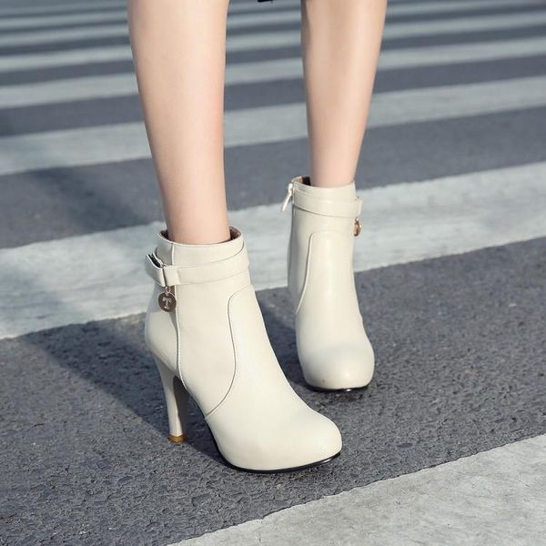 boots big size ma'am fine heel short metal decoration fashion boot barrel high, Black
boots big size ma'am fine heel short metal decoration fashion boot barrel high, Black
