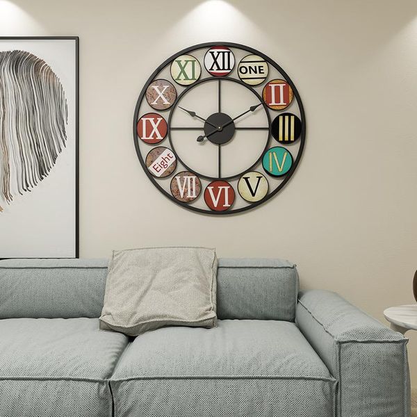retro industrial roman numeral wall clock classic vintage european clocks large wrought iron round hanging watch home decor
retro industrial roman numeral wall clock classic vintage european clocks large wrought iron round hanging watch home decor