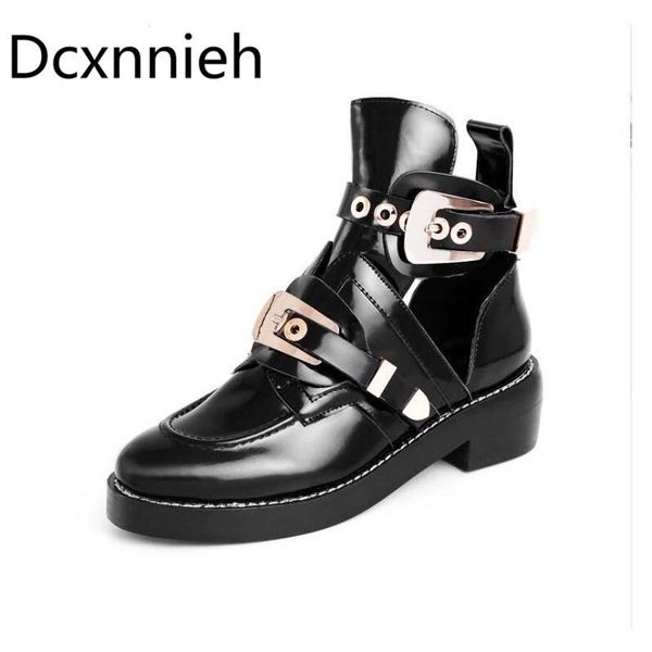 boots spring genuine leather hollow out ladies ankle round toe metal buckle woman square heel chivalry 2021, Black
boots spring genuine leather hollow out ladies ankle round toe metal buckle woman square heel chivalry 2021, Black