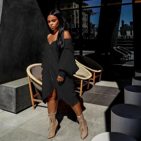 felyn 2021 arrival dress solid hooded long sleeve casual night club midi vetidos dresses, Black;gray
felyn 2021 arrival dress solid hooded long sleeve casual night club midi vetidos dresses, Black;gray