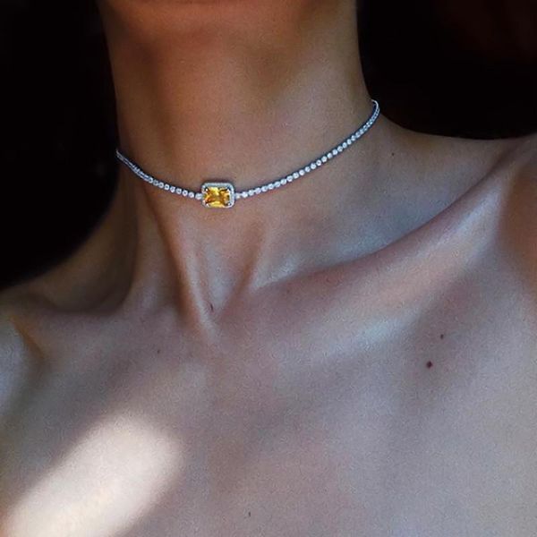 chains cubic zirconia tennis yellow pink crystal necklace choker boho jewelry iced out chain necklaces for women girl friends gift, Silver
chains cubic zirconia tennis yellow pink crystal necklace choker boho jewelry iced out chain necklaces for women girl friends gift, Silver