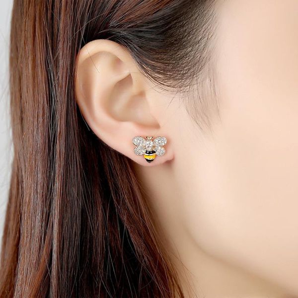 hoop & huggie wholesale 6 pairs of cute little bee earrings shiny crystal zircon insect for ladies romantic jewelry gifts, Golden;silver
hoop & huggie wholesale 6 pairs of cute little bee earrings shiny crystal zircon insect for ladies romantic jewelry gifts, Golden;silver