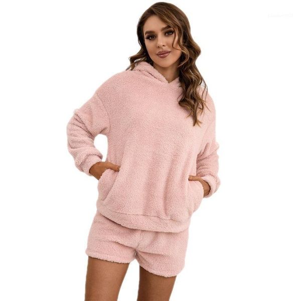 women's tracksuits fashion women suit casual hooded collar pullover solid color loose home double-sided plush two-piece donsignet, Gray
women's tracksuits fashion women suit casual hooded collar pullover solid color loose home double-sided plush two-piece donsignet, Gray