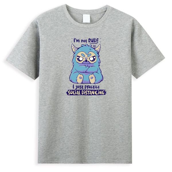 men's t-shirts kawaii cartoon monster t-shirt i'm not rude i just practice social distancing t shirts 2021 summer cotton clothes m, White;black
men's t-shirts kawaii cartoon monster t-shirt i'm not rude i just practice social distancing t shirts 2021 summer cotton clothes m, White;black