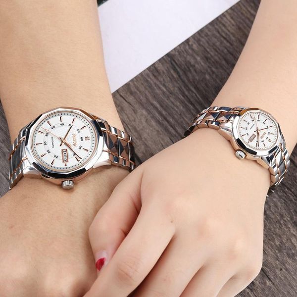 wristwatches fashion couple watch pair man and woman automatic lovers watches waterproof stainless steel hombre mechanical, Slivery;brown
wristwatches fashion couple watch pair man and woman automatic lovers watches waterproof stainless steel hombre mechanical, Slivery;brown