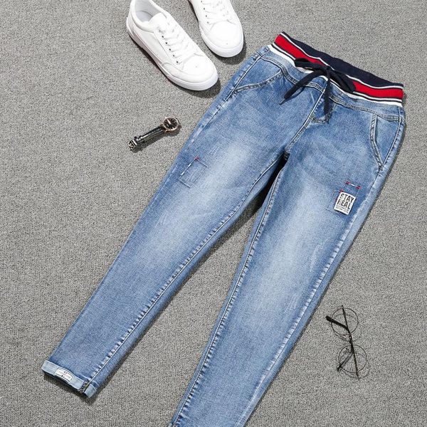 women jean lace up cuffs jeans mom stretch harem denim pants trousers for spring plus large size 5xl ankel length, Blue
women jean lace up cuffs jeans mom stretch harem denim pants trousers for spring plus large size 5xl ankel length, Blue