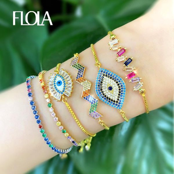 charm bracelets flola fashion rainbow bracelet crystal cz gold tennis for women girls jewelry zirconia pulsera arcoiris brtb53, Golden;silver
charm bracelets flola fashion rainbow bracelet crystal cz gold tennis for women girls jewelry zirconia pulsera arcoiris brtb53, Golden;silver
