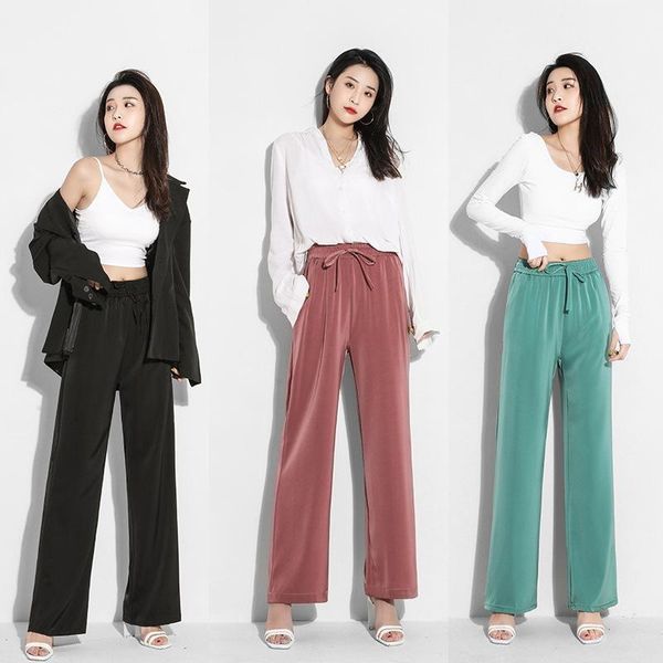 loose woman pants casual elastic waist female trouser wide-leg women bottoms women's & capris, Black;white
loose woman pants casual elastic waist female trouser wide-leg women bottoms women's & capris, Black;white