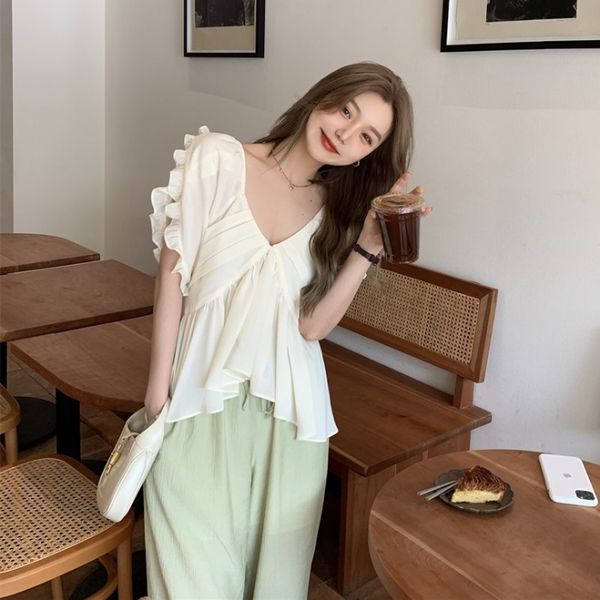 v-neck white blusas sweet ruffle chiffon shirt for women 2021 summer new short sleeve elegant all-match fashion loose blouse
v-neck white blusas sweet ruffle chiffon shirt for women 2021 summer new short sleeve elegant all-match fashion loose blouse