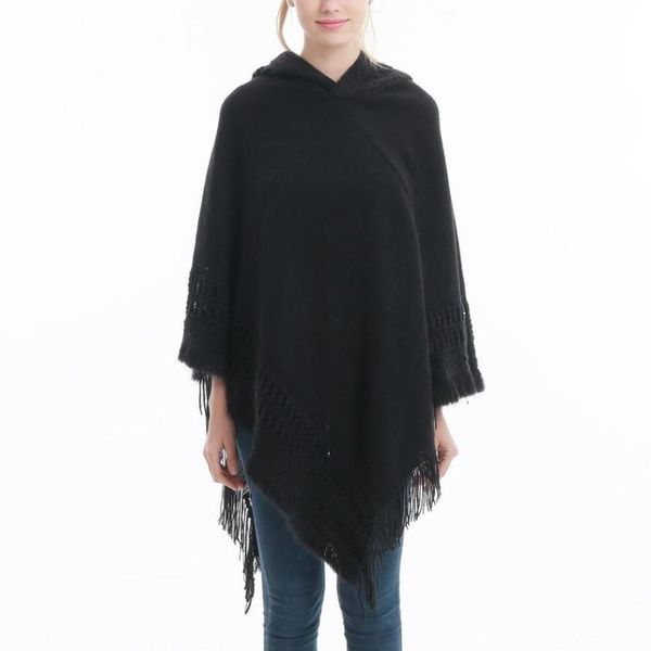 women's sweaters autumn fashion tassel hollow out knitted cloak women casual hooded sweater female warm loose coat hd1279, White;black
women's sweaters autumn fashion tassel hollow out knitted cloak women casual hooded sweater female warm loose coat hd1279, White;black