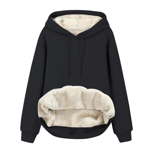 women's hoodies & sweatshirts vintage hooded women winter soild color thick fleece hoodie velvet warm o-neck long sleeve underwear, Black
women's hoodies & sweatshirts vintage hooded women winter soild color thick fleece hoodie velvet warm o-neck long sleeve underwear, Black