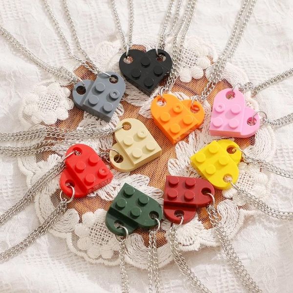 chains 2pcs link chain necklace building brick heart necklaces for women men couple valentine's gifts punk girlfriend jewelry, Silver
chains 2pcs link chain necklace building brick heart necklaces for women men couple valentine's gifts punk girlfriend jewelry, Silver