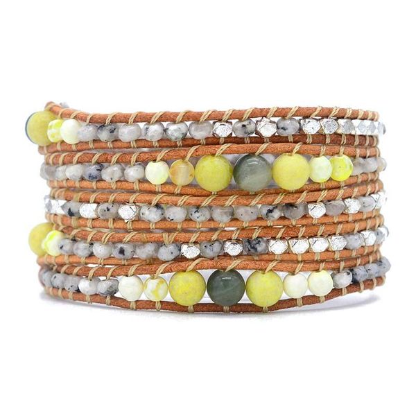tennis boho beach holiday natural mix size stone leather wrap bracelet drop, Golden;silver
tennis boho beach holiday natural mix size stone leather wrap bracelet drop, Golden;silver