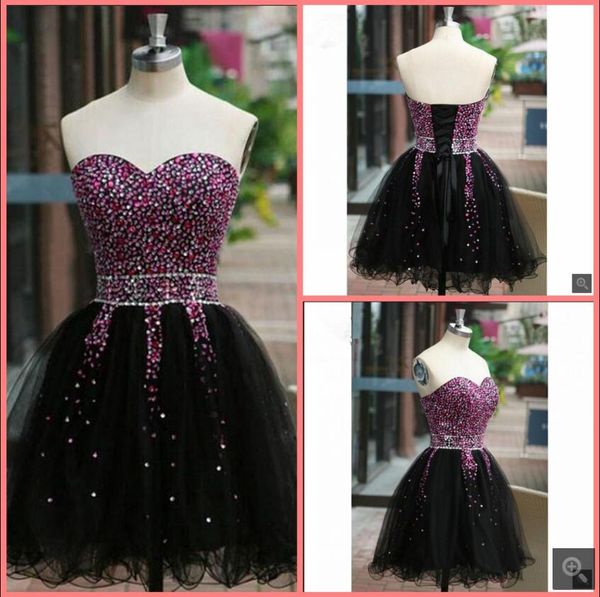 2021 attractive short knee length petite prom dress real p strapless sweetheart neckline beading crystals informal cocktail gowns corset par, Black
2021 attractive short knee length petite prom dress real p strapless sweetheart neckline beading crystals informal cocktail gowns corset par, Black