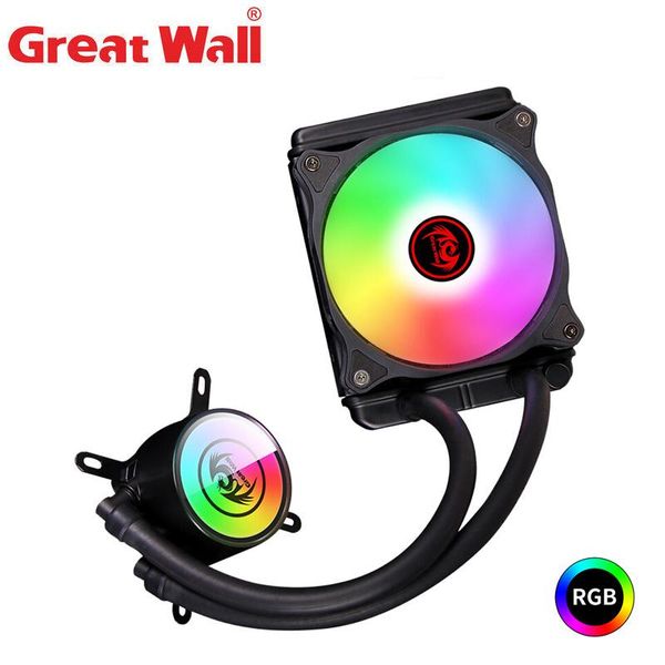 

great wall water cooler rgb pwm 12v4pin 120mm fan cooling cpu heatsink for intel lga 1150 1151 1135 1155 1156 1200 pc fans & coolings