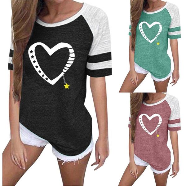 women's t-shirt heart printed women summer lady casual loose fashion t shirt harajuku streetwear short sleeve tshirt pullover, White
women's t-shirt heart printed women summer lady casual loose fashion t shirt harajuku streetwear short sleeve tshirt pullover, White