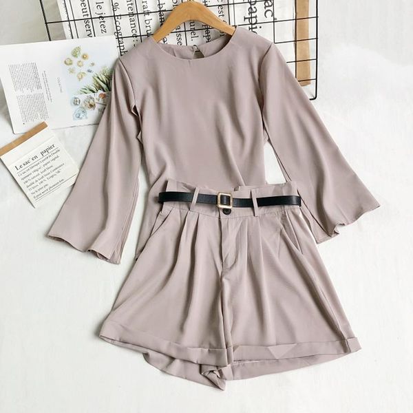 women's tracksuits fitaylor spring autumn women casual two piece set o-neck long sleeve +high waist wide leg shorts with belt lady fash, Gray
women's tracksuits fitaylor spring autumn women casual two piece set o-neck long sleeve +high waist wide leg shorts with belt lady fash, Gray
