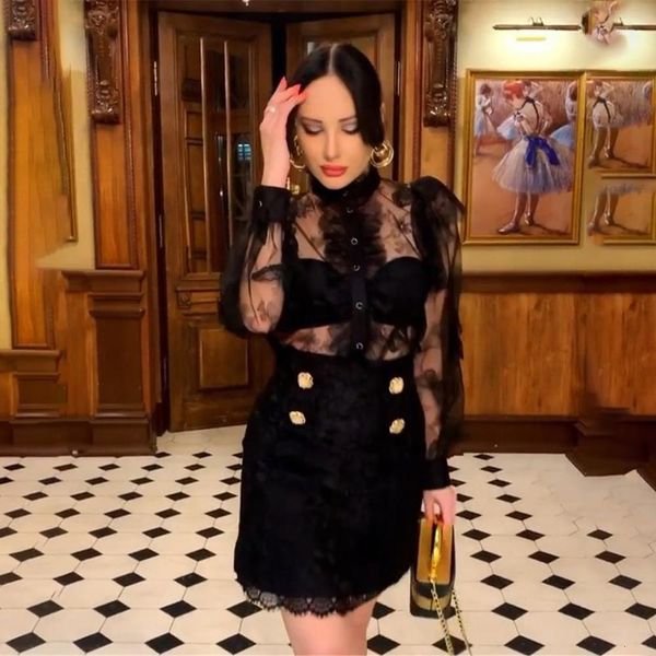 two piece dress celebrity bandage dress elegant woman suits full sleeves lace and skirt black two pieces suit vintage gp1s, White
two piece dress celebrity bandage dress elegant woman suits full sleeves lace and skirt black two pieces suit vintage gp1s, White