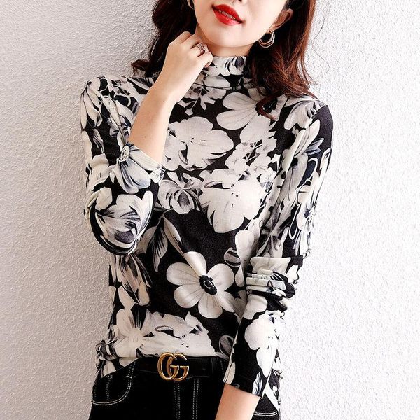 women's blouses & shirts women 2021 spring autumn turtleneck knitted pullover casual printed slim fit blouse female long sleeve shirt, White
women's blouses & shirts women 2021 spring autumn turtleneck knitted pullover casual printed slim fit blouse female long sleeve shirt, White