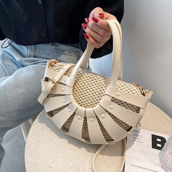 evening bags straw semicircle design small tote for women summer beach woven shoulder crossbody bag female travel pu designer handbags
evening bags straw semicircle design small tote for women summer beach woven shoulder crossbody bag female travel pu designer handbags