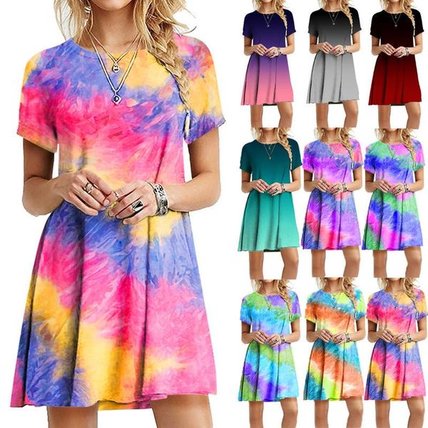 casual dresses women ladies summer tie-dye printing round neck short-sleeved loose fitting a-line short, Black;gray
casual dresses women ladies summer tie-dye printing round neck short-sleeved loose fitting a-line short, Black;gray