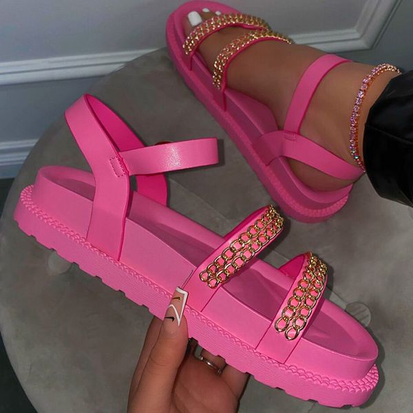 2021 Summer Women Chain Platform Flat Sandals Woman Slides Ladies Buckle Comfortbale Female Casual Beach Shoes Plus Size 43, Yellow brown
2021 Summer Women Chain Platform Flat Sandals Woman Slides Ladies Buckle Comfortbale Female Casual Beach Shoes Plus Size 43, Yellow brown