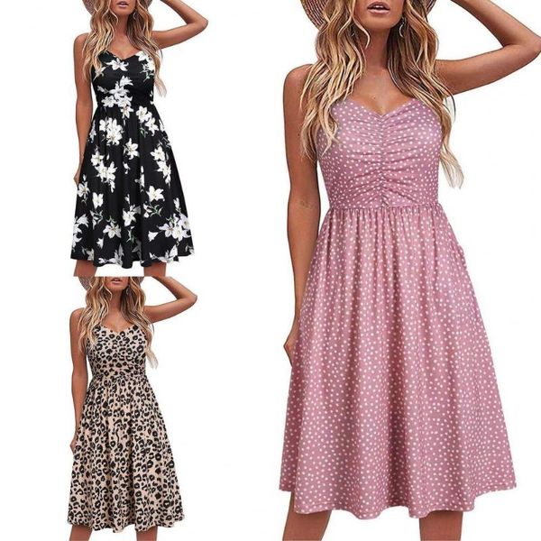 casual dresses stylish harajuku ladies dress sling backless 5 colors women summer v neck pleated for shopping beach streetwear, Black;gray
casual dresses stylish harajuku ladies dress sling backless 5 colors women summer v neck pleated for shopping beach streetwear, Black;gray