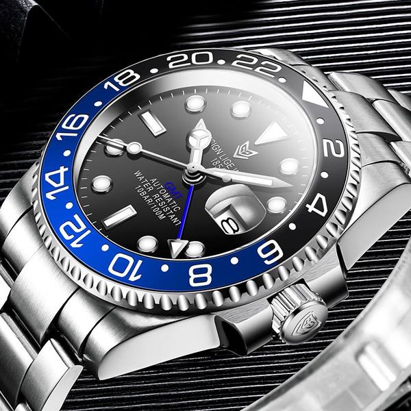 wristwatches gmt automatic mechanical watch men brand lige luxury sapphire mirror watches 100m waterproof sport reloj hombre, Slivery;brown
wristwatches gmt automatic mechanical watch men brand lige luxury sapphire mirror watches 100m waterproof sport reloj hombre, Slivery;brown