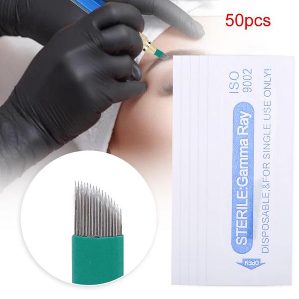 tattoo needles 50pcs 0.3mm 14pin 16pin disposable manual needle eyebrow lip semi permanent makeup blades for microblading machine
tattoo needles 50pcs 0.3mm 14pin 16pin disposable manual needle eyebrow lip semi permanent makeup blades for microblading machine