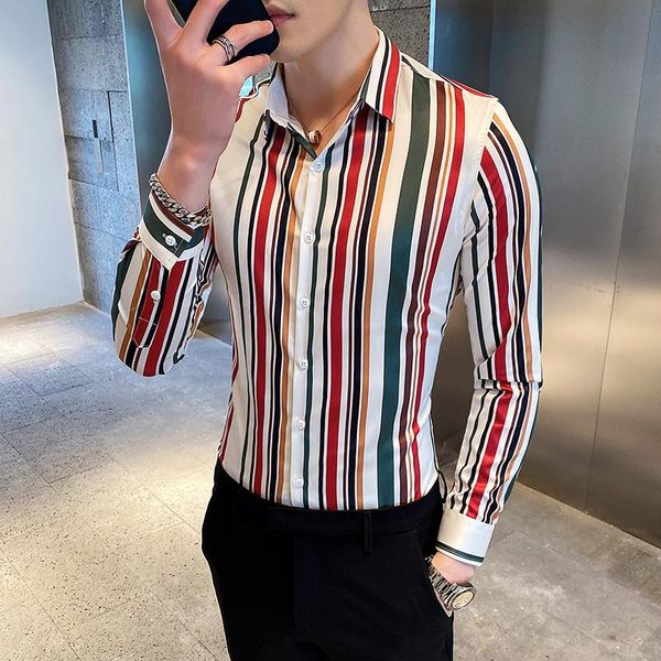 gzdeerax men shirts vertical stripe long sleeve casual fashion male luxury party slim fit mens dress men's, White;black
gzdeerax men shirts vertical stripe long sleeve casual fashion male luxury party slim fit mens dress men's, White;black