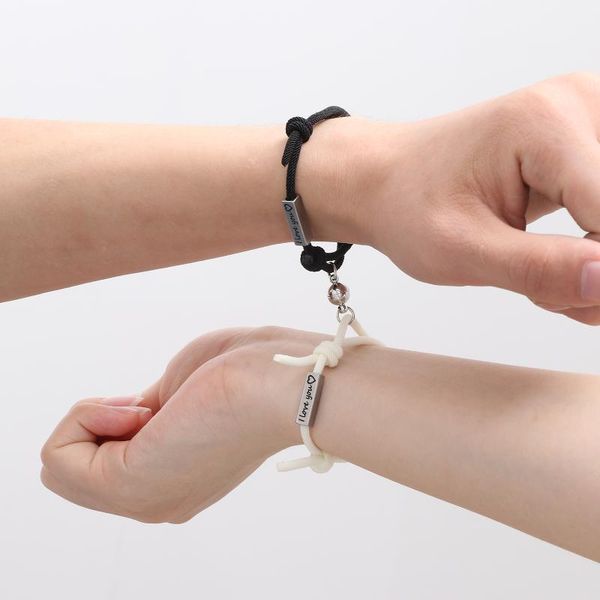 link, chain 2pcs matching friendship bracelet braided rope magnet for couples creative jewelry gifts women men valentine's day gift, Black
link, chain 2pcs matching friendship bracelet braided rope magnet for couples creative jewelry gifts women men valentine's day gift, Black