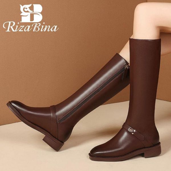 boots rizabina real leather women knee flats square toe zipper shoes buckle warm fashion party footwear size 35-431, Black
boots rizabina real leather women knee flats square toe zipper shoes buckle warm fashion party footwear size 35-431, Black