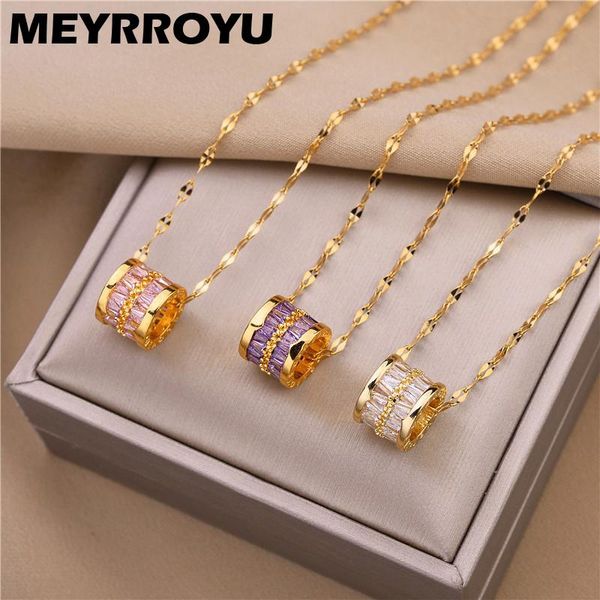 pendant necklaces meyrroyu stainless steel romantic 3 color crystal cylinder necklace for women 2021 trend party gift fashion jewelry, Silver
pendant necklaces meyrroyu stainless steel romantic 3 color crystal cylinder necklace for women 2021 trend party gift fashion jewelry, Silver