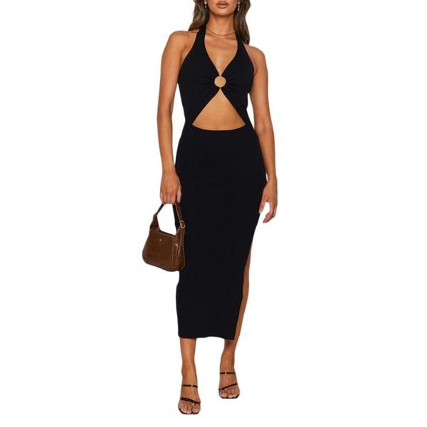 casual dresses women summer dress, sleeveless neck-hanging wrapped hollow out slimming long solid color midi, Black;gray
casual dresses women summer dress, sleeveless neck-hanging wrapped hollow out slimming long solid color midi, Black;gray
