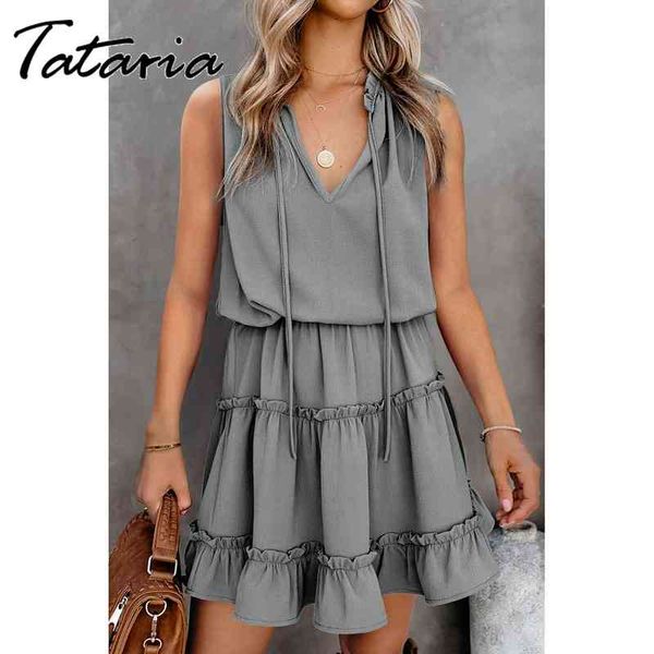 sleeveless dress for women summer robe elegant es ladies ruffle neck simplicity solid gray splicing mini vestido 210514, Black;gray
sleeveless dress for women summer robe elegant es ladies ruffle neck simplicity solid gray splicing mini vestido 210514, Black;gray