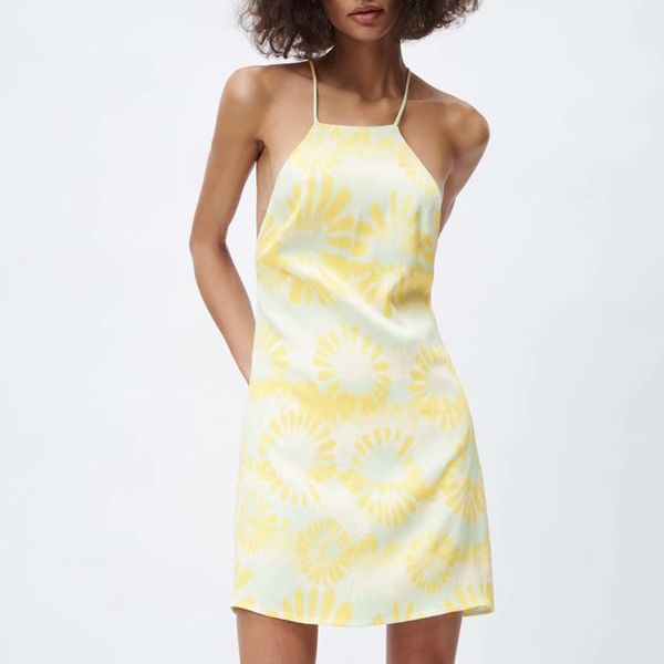 za summer women camisole dress backless beach style floral printed dresses lady party vestido elegant girl a-line causal outfits 210422, Black;gray
za summer women camisole dress backless beach style floral printed dresses lady party vestido elegant girl a-line causal outfits 210422, Black;gray
