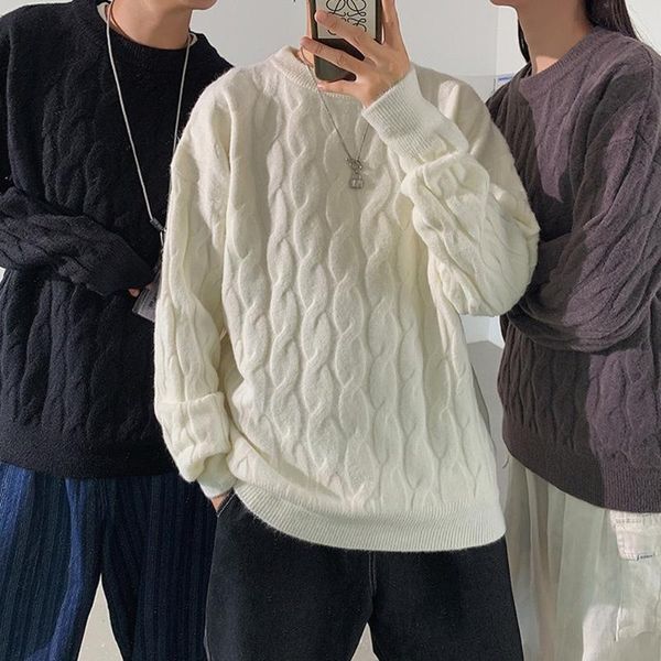 men's sweaters korean sweater men cable knit autumn winter thick warm pullovers woolen casual clothes mens 2021 trends, White;black
men's sweaters korean sweater men cable knit autumn winter thick warm pullovers woolen casual clothes mens 2021 trends, White;black