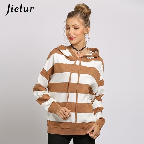 striped autumn winter women sweater long sleeve pullovers hit color hooded harajuku sweat 5 colors 210426, White;black
striped autumn winter women sweater long sleeve pullovers hit color hooded harajuku sweat 5 colors 210426, White;black