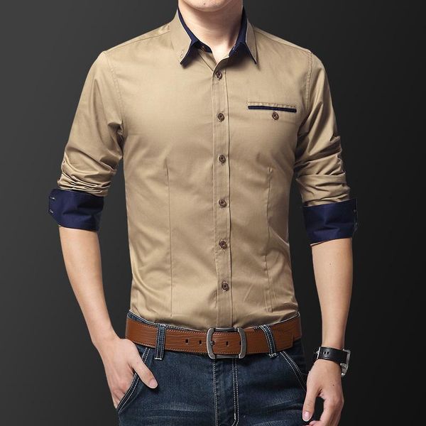 four seasons men's business long-sleeved shirt korean slim classic fashion casual formal male trendy brand dress shirts, White;black
four seasons men's business long-sleeved shirt korean slim classic fashion casual formal male trendy brand dress shirts, White;black