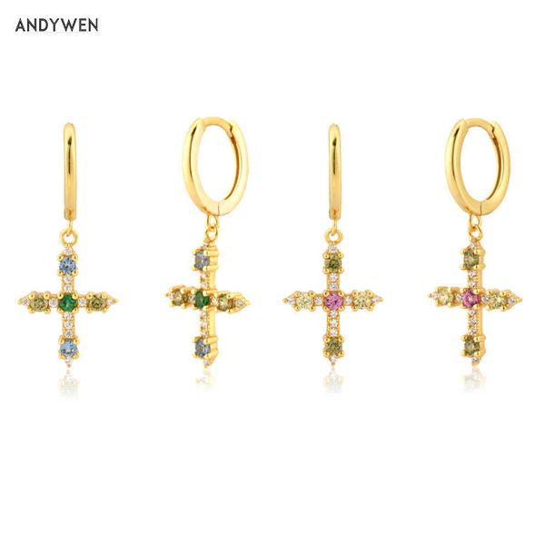 andywen 925 sterling silver rainbow cz cross pendiente drop earring luxury loop circle wedding jewelry for rock punk party gifts 210608
andywen 925 sterling silver rainbow cz cross pendiente drop earring luxury loop circle wedding jewelry for rock punk party gifts 210608