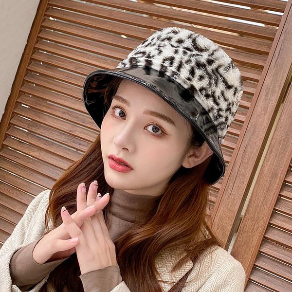 ins net red leopard fisherman hat female shiny pu brim autumn and winter plus velvet warm basin wide hats, Blue;gray
ins net red leopard fisherman hat female shiny pu brim autumn and winter plus velvet warm basin wide hats, Blue;gray