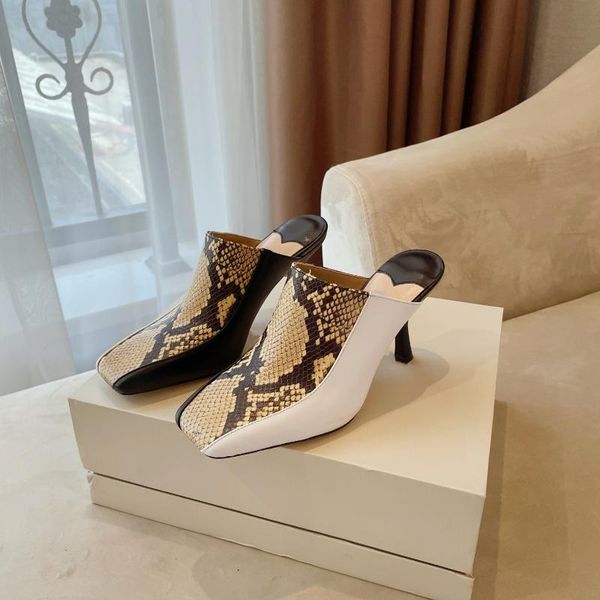 slippers 22 early spring high-heeled baotou muller shoe square toe half leopard snake print sandals high heels women's shoes, Black
slippers 22 early spring high-heeled baotou muller shoe square toe half leopard snake print sandals high heels women's shoes, Black