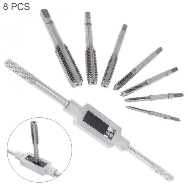 hand tools metric thread tap 8pcs/set hss hardware with m3-m12 taps and 1/16'' -1/2'' wrench handle for woodworking / ma
hand tools metric thread tap 8pcs/set hss hardware with m3-m12 taps and 1/16'' -1/2'' wrench handle for woodworking / ma