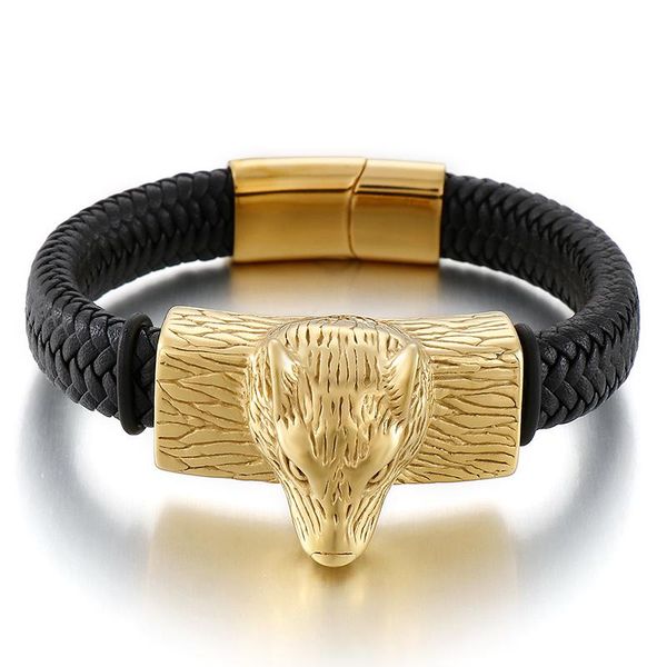 charm bracelets haolynjoy 12mm wide viking leather men's bracelet wolf stainless steel accessories link, Golden;silver
charm bracelets haolynjoy 12mm wide viking leather men's bracelet wolf stainless steel accessories link, Golden;silver