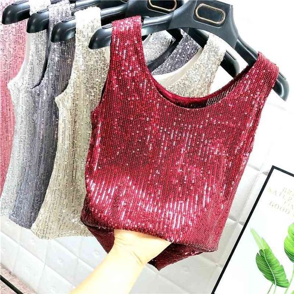 women's sweaters bling sequins o-neck tank women 2021 arrival fashion basic sleeveless summer wxo3, White;black
women's sweaters bling sequins o-neck tank women 2021 arrival fashion basic sleeveless summer wxo3, White;black