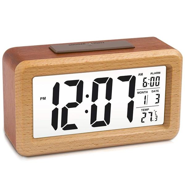 other clocks & accessories wooden large led digital alarm clock, smart sensor night light with snooze, date, temperature, 12/24hr switchable
other clocks & accessories wooden large led digital alarm clock, smart sensor night light with snooze, date, temperature, 12/24hr switchable