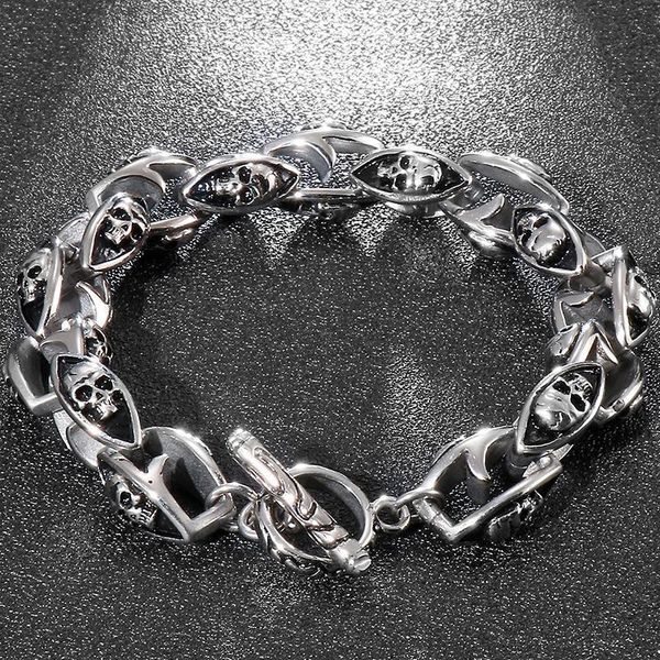 link, chain punk rock skeleton men bracelet skull gothic 316l stainless steel 7.87" 9" men's on hand jewellery iron mannen ar, Black
link, chain punk rock skeleton men bracelet skull gothic 316l stainless steel 7.87" 9" men's on hand jewellery iron mannen ar, Black