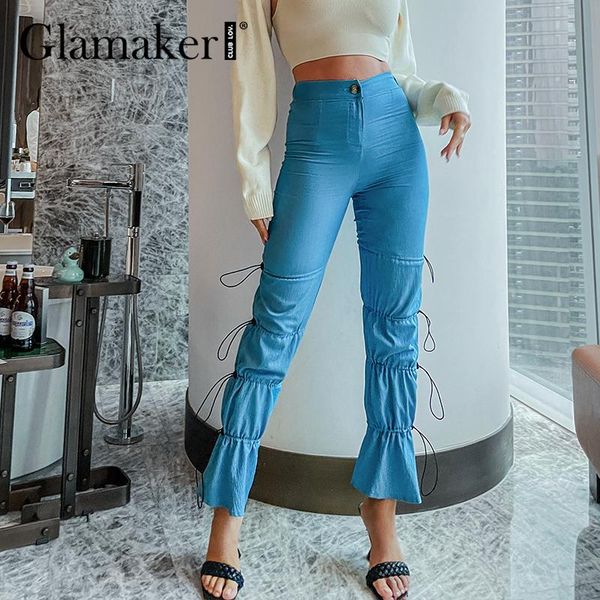 women's pants & capris glamaker high waist denim cotton bodycon trousers crease drawstring autumn winter women 2021 female casual slim, Black;white
women's pants & capris glamaker high waist denim cotton bodycon trousers crease drawstring autumn winter women 2021 female casual slim, Black;white